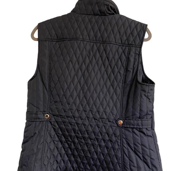 Black Rivet Women’s Quilted Vest Navy Blue Size L Zip Pockets Classic Fall Layer - Picture 4 of 7